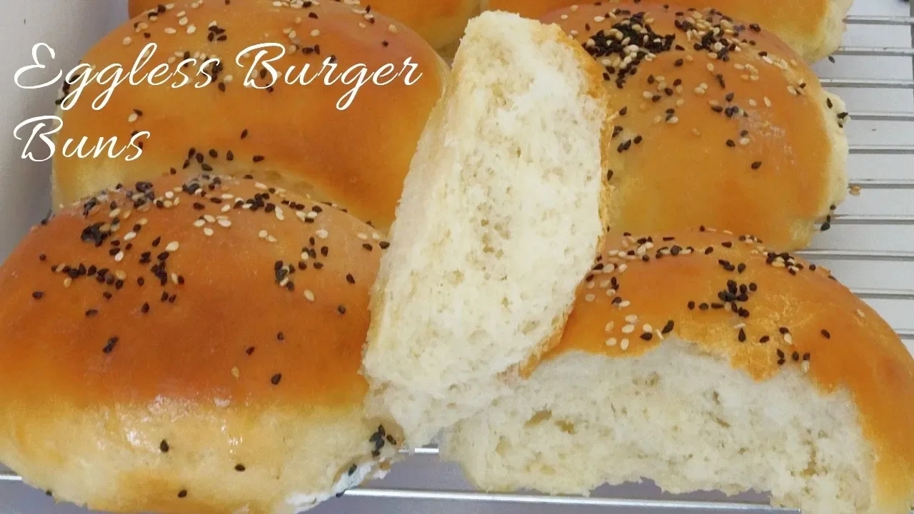 Burger Buns – Eggless Burger Buns – Easy Hamburger Buns – How to make Burger Buns at Home