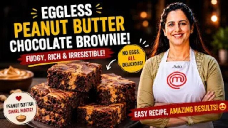Eggless Peanut Butter Chocolate Brownie