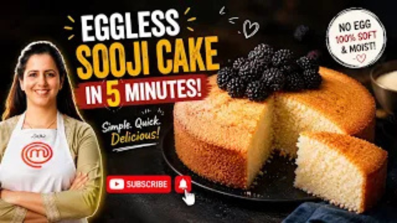 No Eggs, No Butter, No Oil Iyengar Bakery Sooji Cake in Convention Microwave(Eggless Semolina Cake)