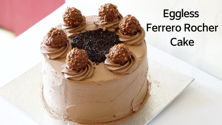 Eggless Ferrero Rocher Cake – Non Dairy Whipped Cream Cake