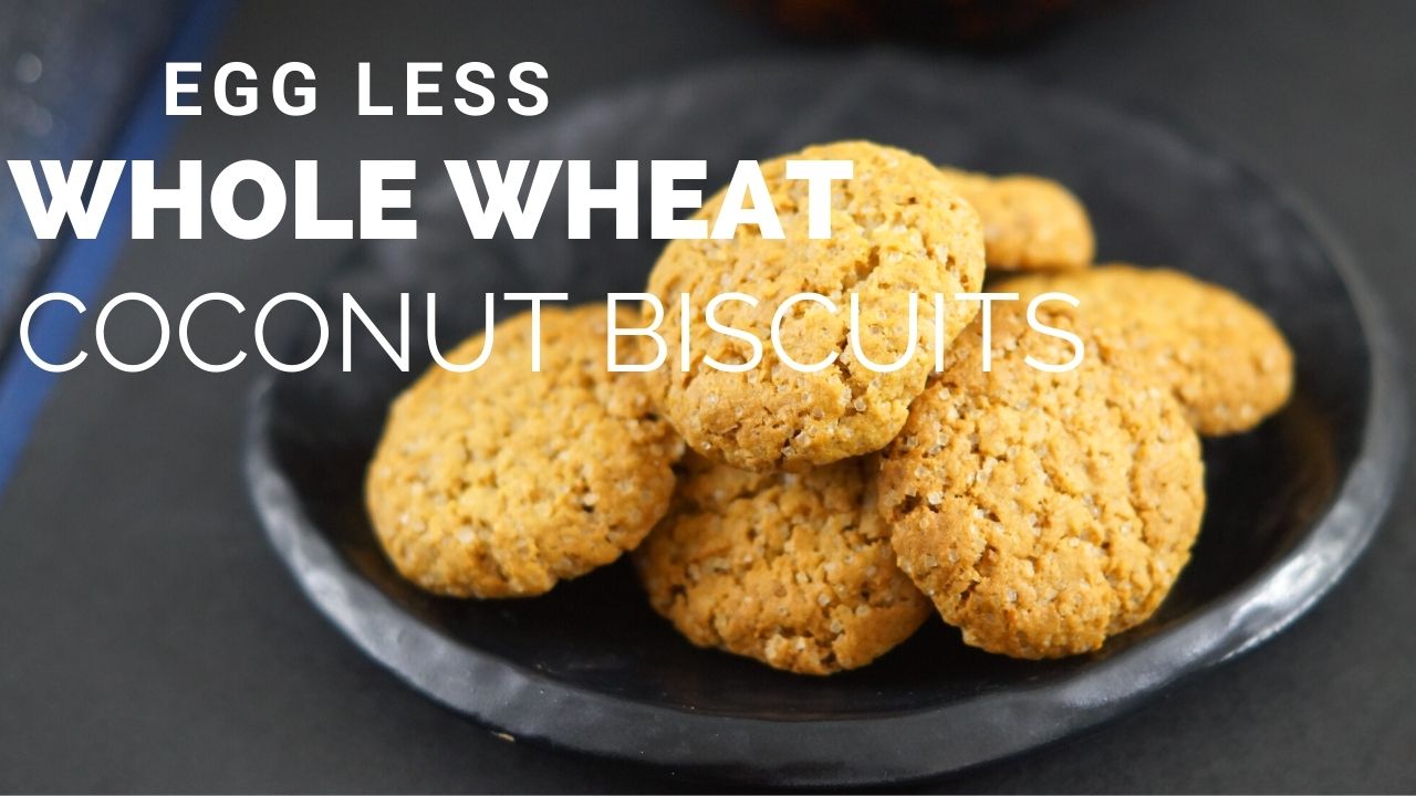 Eggless Coconut Biscuits | Healthy Coconut Biscuits