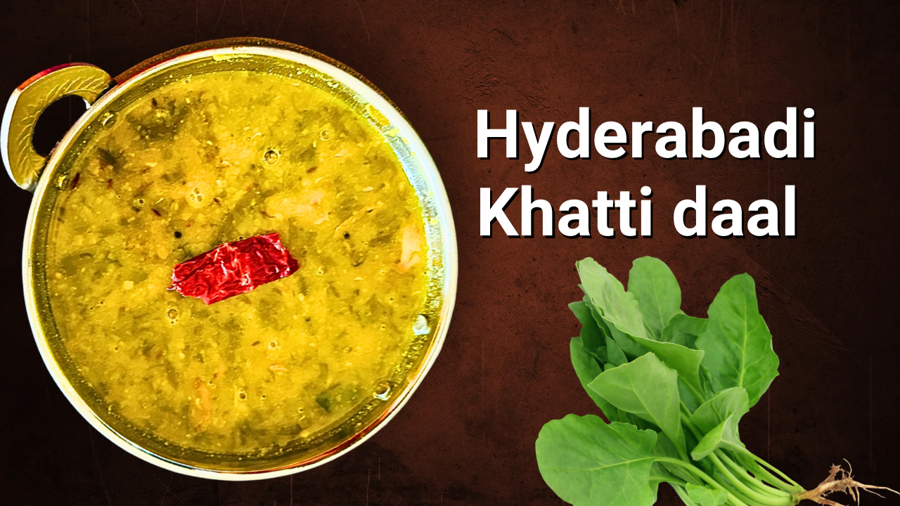 South Indian spinach dal with toor dal and chana dal served with rice and ghee