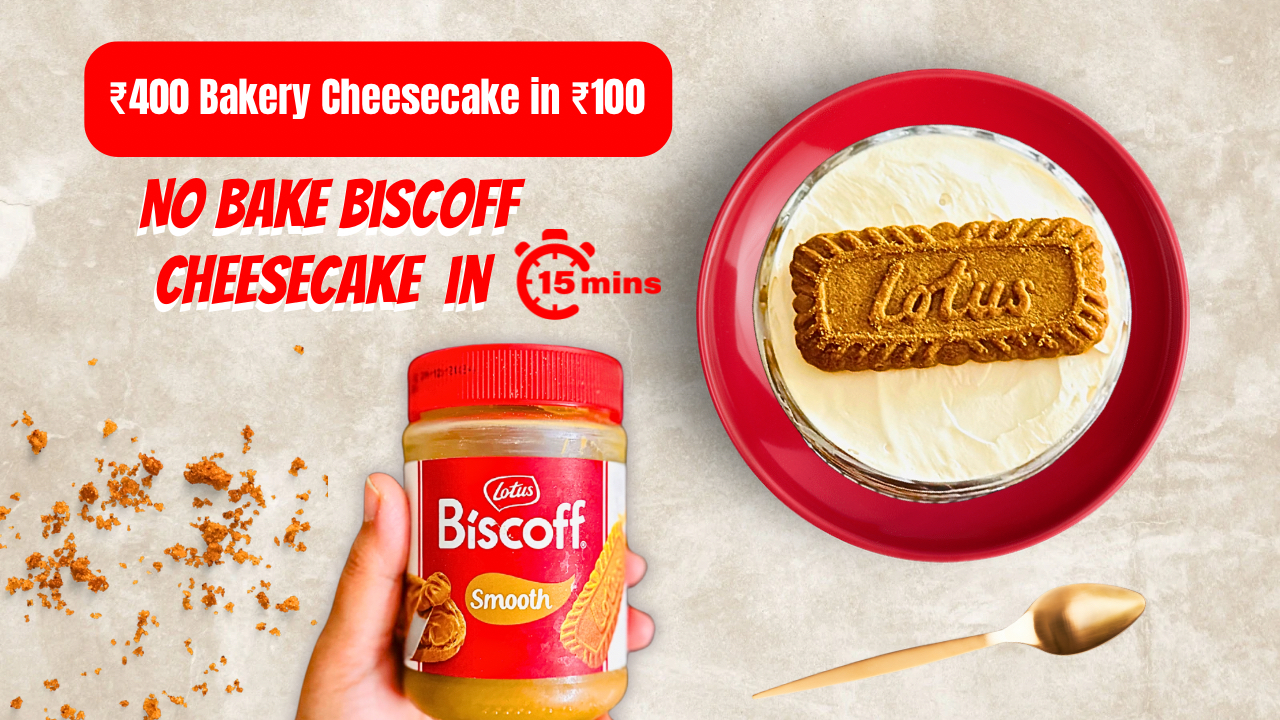 No-Bake Biscoff Cheesecake served in glass jars with Biscoff biscuit topping