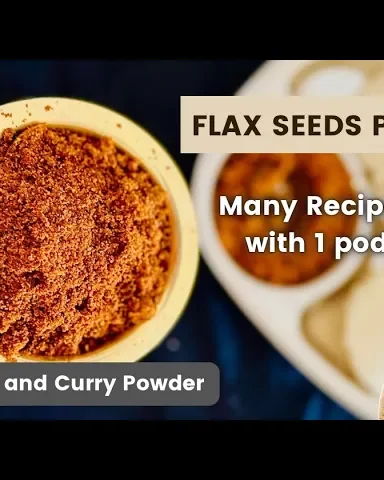 Flaxseed Idli Podi served with traditional South Indian idli, showcasing a healthy and flavorful condiment.