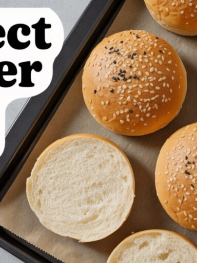 Soft and fluffy homemade burger buns fresh out of the oven