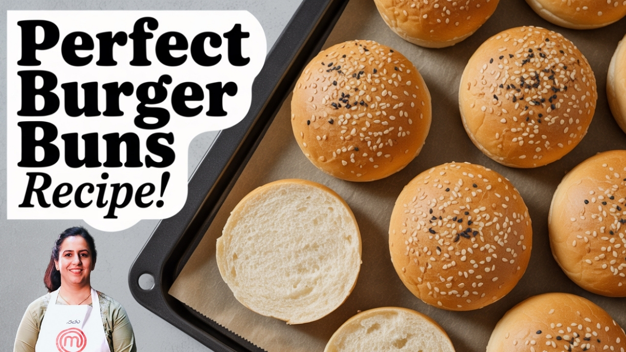 Soft and fluffy homemade burger buns fresh out of the oven