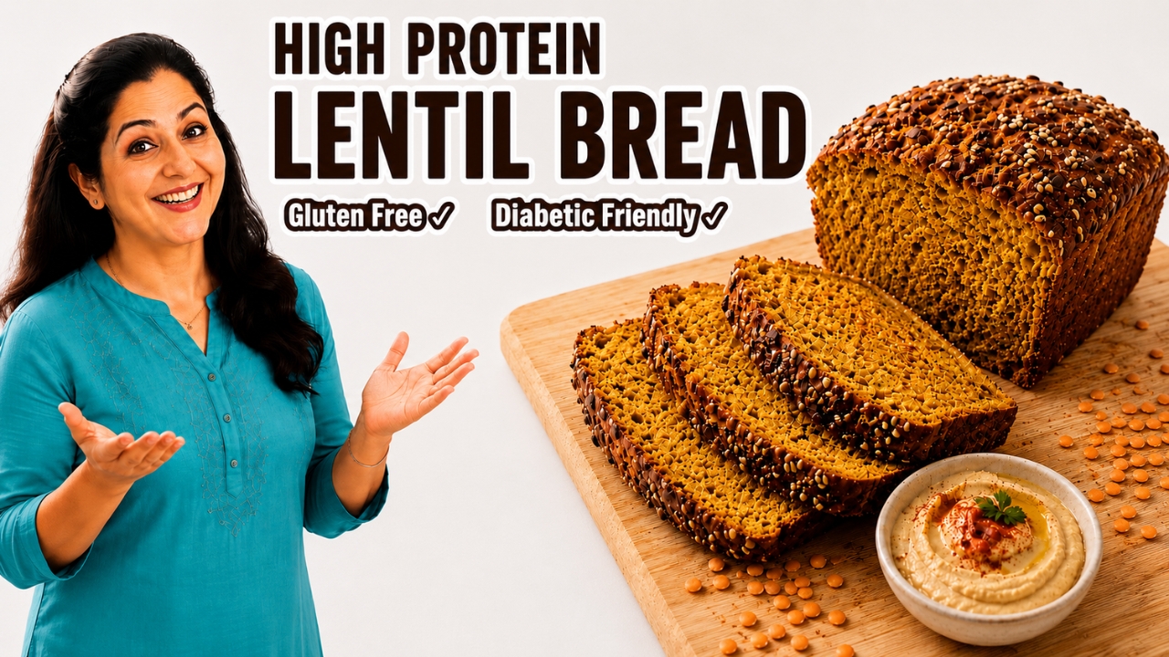 Lentil Bread | No Flour, No Yeast, No Eggs, High Protein, Gluten Free