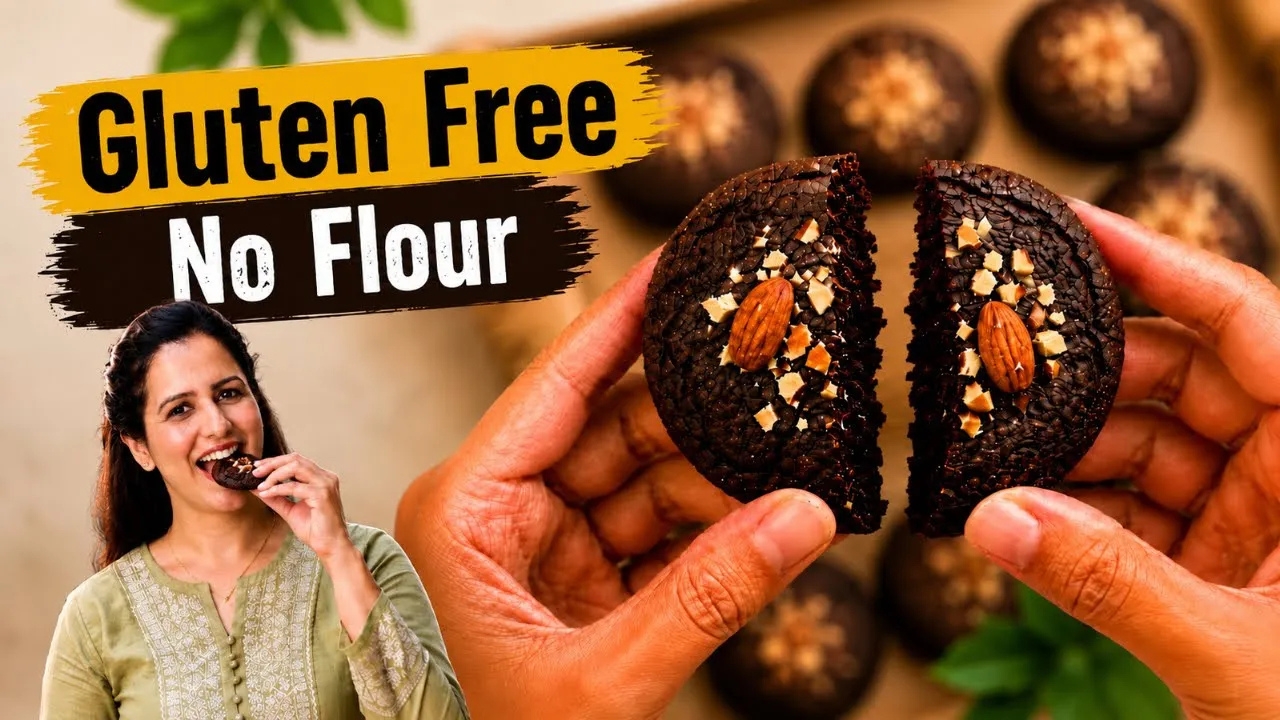 Gluten Free Chocolate Chickpea Flour Cookies (No Eggs, No Refined Sugar)