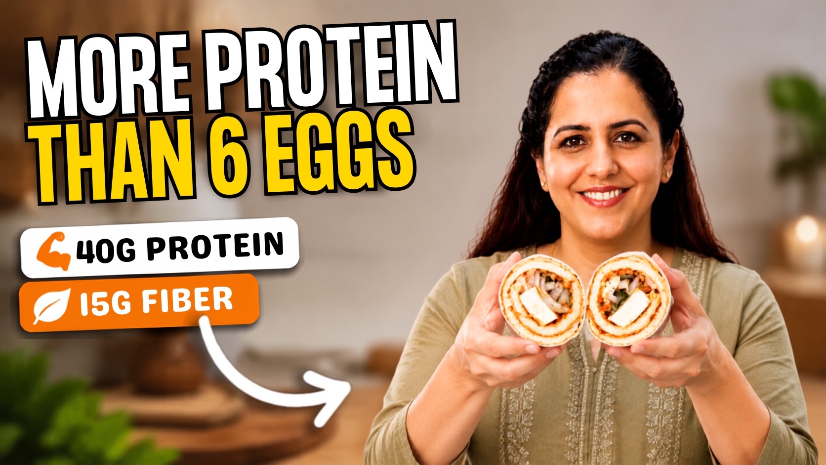 Cottage Cheese Flatbread Wrap | No Flour, 40g Protein, High Fiber