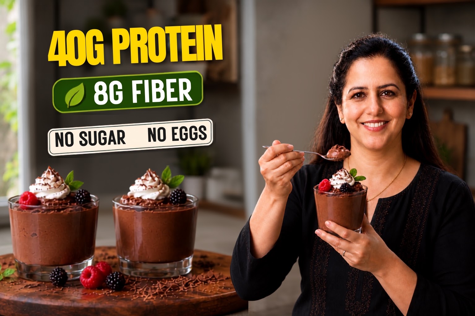 Cottage Cheese Chocolate Mousse | High Protein, No Eggs, No Refined Sugar