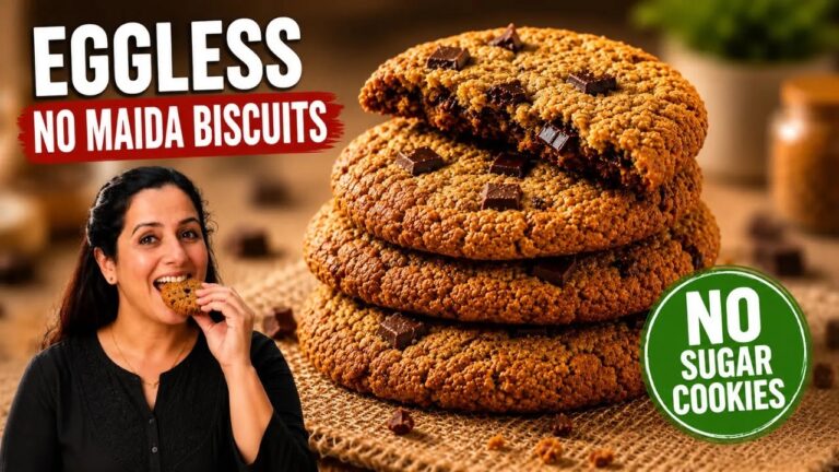 Eggless Chocolate Chip Cookies — No Maida, Whole Wheat, Ready in 12 Minutes