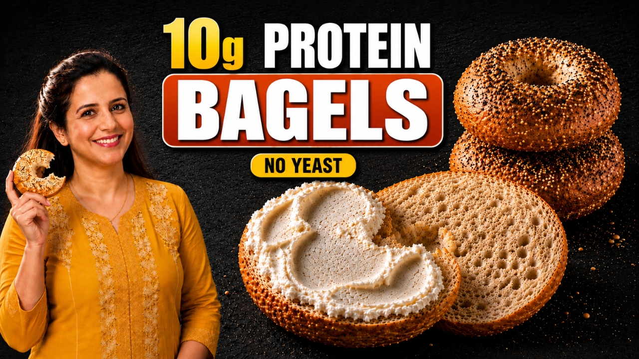 3 Ingredient High Protein Bagels | No Yeast, Easy Greek Yogurt Bagels