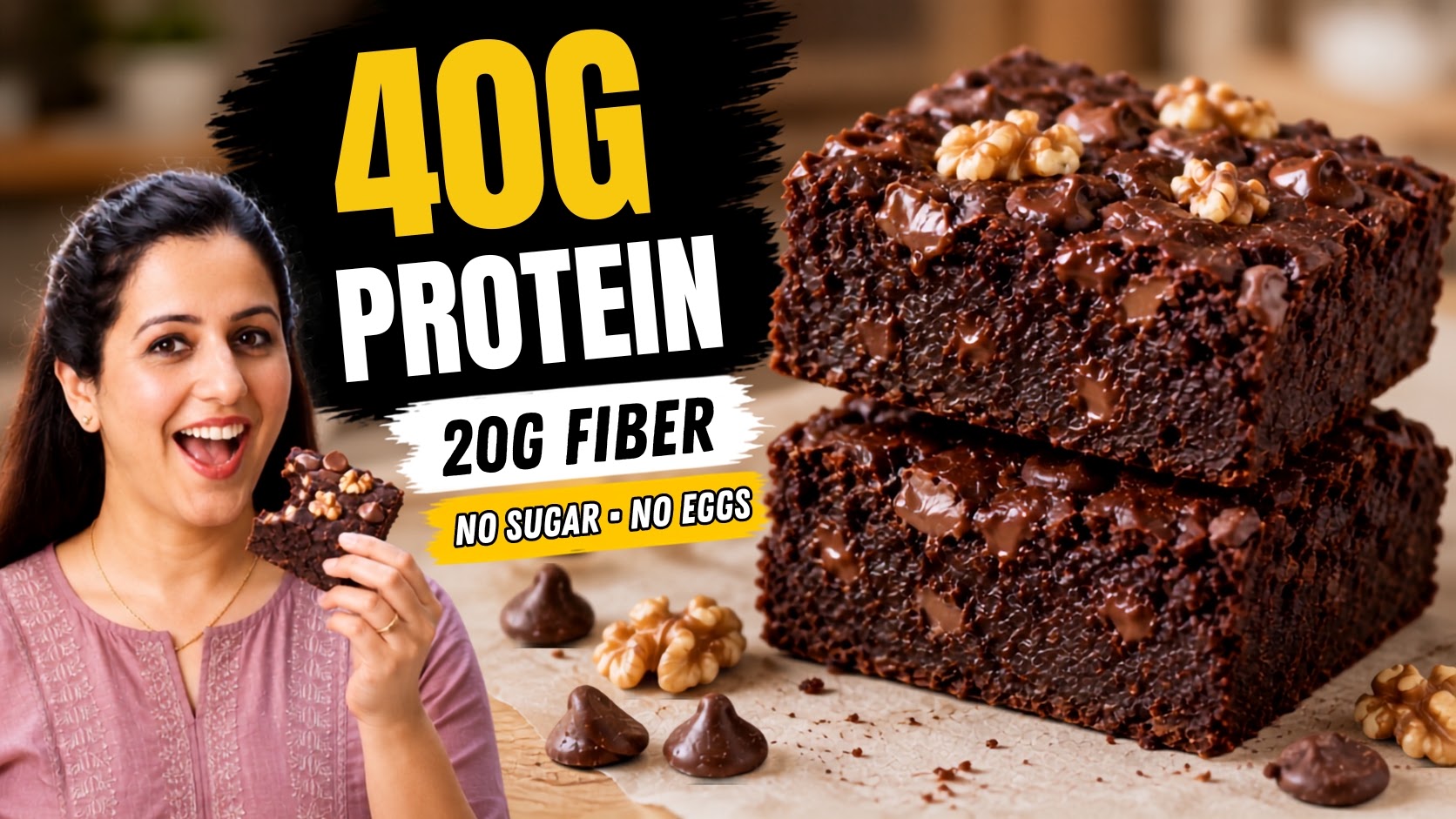 Chickpea Brownies | High Protein, No Flour, No Eggs, No Refined Sugar