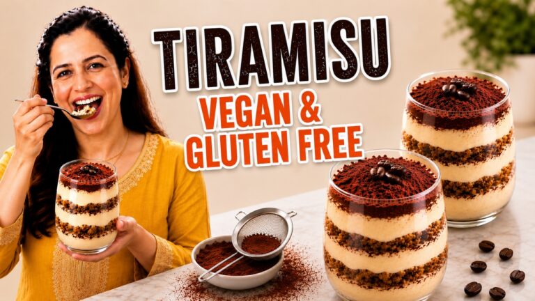 Easy Vegan Gluten Free Tiramisu | Sugar Free, No Bake, 4 Ingredients
