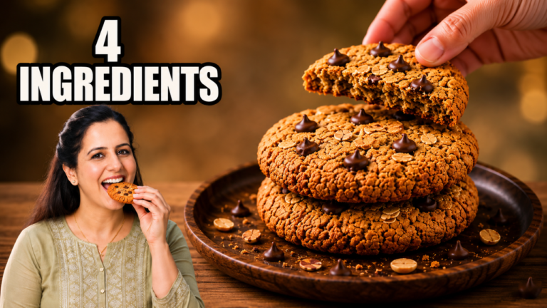 4-Ingredient Peanut Butter Oatmeal Cookies | High-Protein, No Flour, Healthy