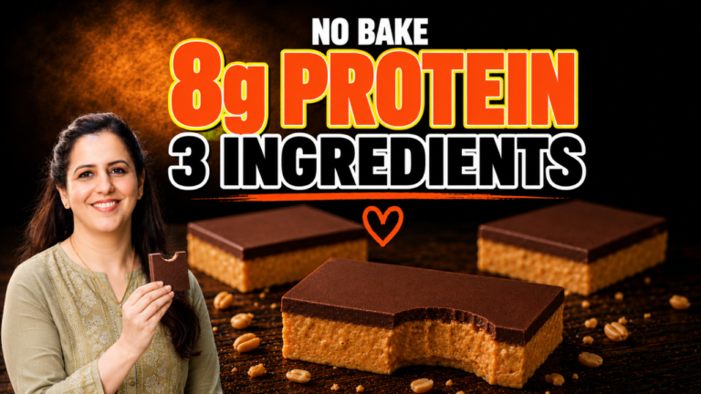 Perfect No Bake Protein Bars | 3 Ingredients, 8g Protein, No Protein Powder