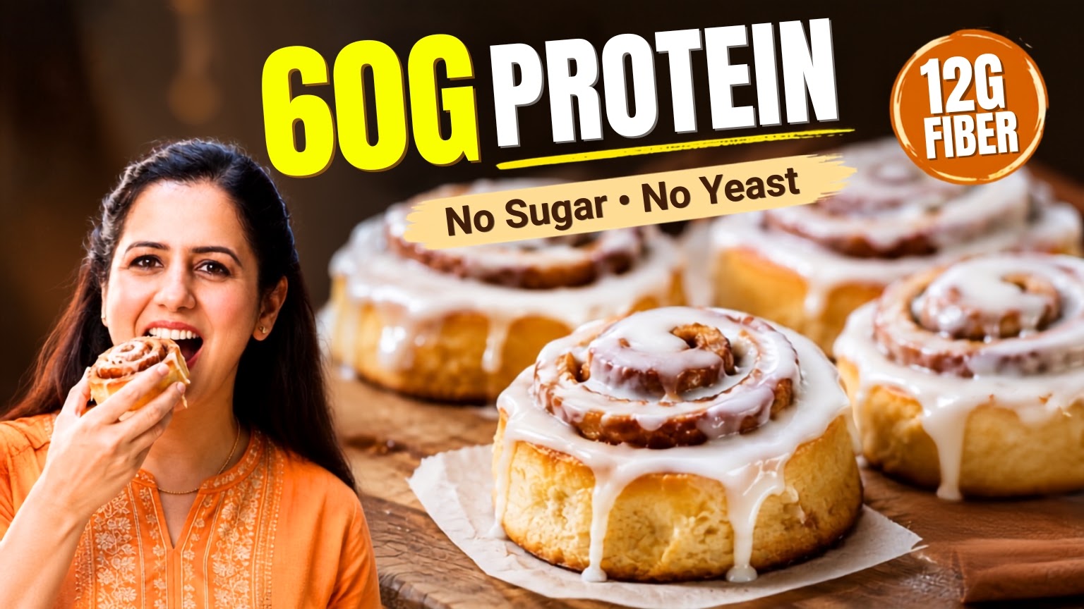 High Protein Cottage Cheese Cinnamon Rolls | No Yeast, Cream Cheese Filling