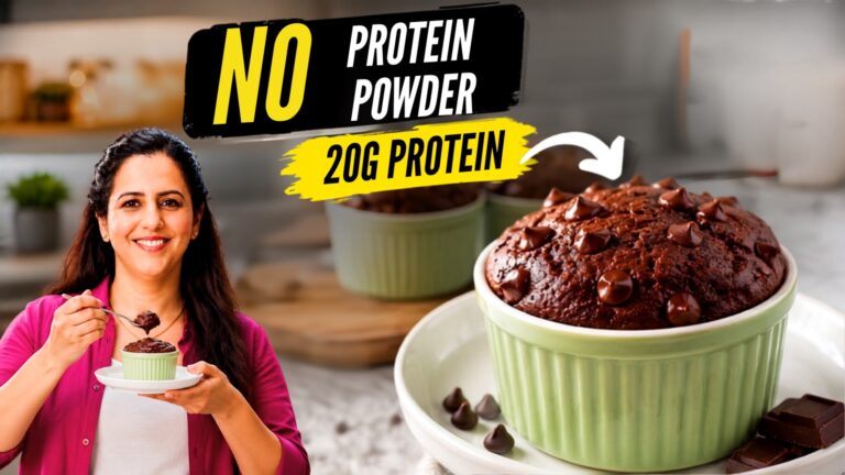 Chocolate peanut butter high protein baked oats in a ramekin with peanut butter drizzle