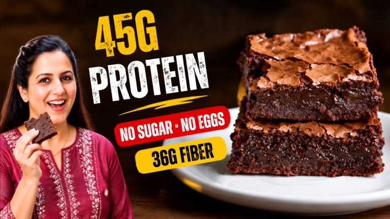 Fudgy sweet potato brownies stacked on a plate, no flour no sugar