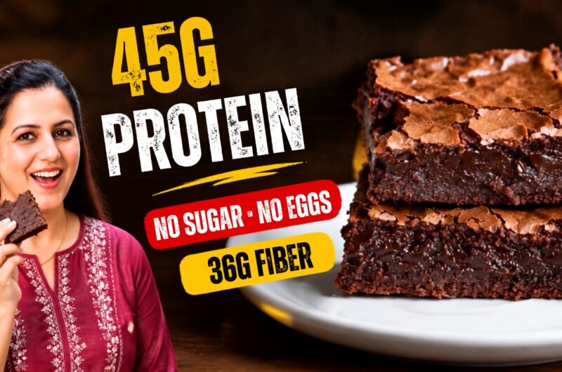 Fudgy sweet potato brownies stacked on a plate, no flour no sugar