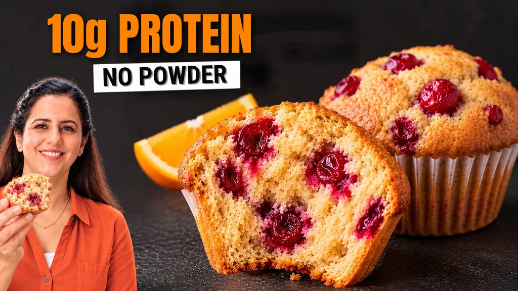 high protein cranberry orange muffins