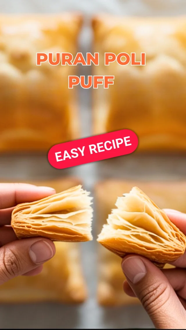 This Puran Poli Puff Will Blow Your Mind!

Wait until you see what happens when traditional meets modern! 🤯 This fusion dessert hack is taking over social media and I had to try it. Puran poli meets puff pastry and the result is absolutely incredible. The golden crispy layers with that sweet jaggery filling - pure perfection! Save this recipe because everyone is asking for it. Which fusion dessert should I try next? 
Full video on YouTube @bakewithneetu

 #shorts #puranpoli #fusionrecipe #viralrecipe #indiansweets #dessertrecipe #trending #foodhack #egglessbaking #homemade #youtubeshorts #bakingwithneetu #indianfusion #desserthack #vegetarianrecipes #traditionalsweets #moderntwist #mustry #foodtrend #recipevideo #viral #dessert #baking #indian #recipe #food #sweet #puff #pastry #delicious